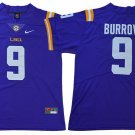 Activewear  Uniform #9 Joe Burrow Jerseys Purple L S U Tigers College Shirt