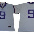 Activewear  Uniform #9 Joe Burrow Jerseys White L S U Tigers 125TH Patch Shirt