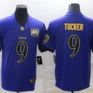 Activewear  Uniform #9 Justin Tucker Jerseys Purple Golden 25th Season Limited Shirt