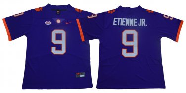 Activewear  Uniform #9 Travis Etienne Jerseys Purple Tigers College Shirt