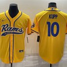 Activewear  Uniform #10 Cooper Kupp Jerseys Gold Baseball CoolBase Shirt