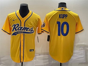 Activewear  Uniform #10 Cooper Kupp Jerseys Gold Baseball CoolBase Shirt