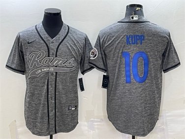 Activewear  Uniform #10 Cooper Kupp Jerseys Grey Gridiron Baseball CoolBase Shirt