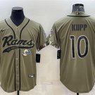 Activewear  Uniform #10 Cooper Kupp Jerseys Olive Salute To Service Baseball Shirt