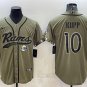 Activewear  Uniform #10 Cooper Kupp Jerseys Olive Salute To Service Baseball Shirt