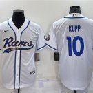 Activewear  Uniform #10 Cooper Kupp Jerseys White Baseball CoolBase Shirt