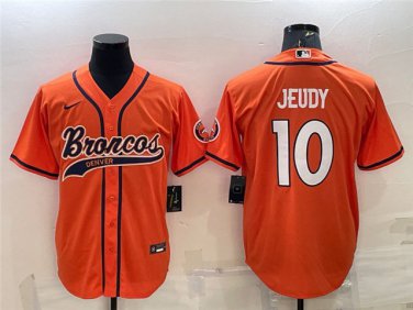 Activewear  Uniform #10 Jerry Jeudy Jerseys Orange Baseball CoolBase Shirt