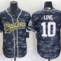 Activewear  Uniform #10 Jordan Love Jerseys Grey Camo Baseball CoolBase Shirt
