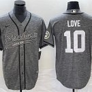 Activewear  Uniform #10 Jordan Love Jerseys Grey Gridiron Baseball CoolBase Shirt
