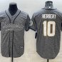 Activewear  Uniform #10 Justin Herbert Jerseys Grey Gridiron Baseball CoolBase Shirt