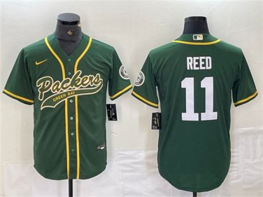 Activewear  Uniform #11 Jayden Reed Jerseys Green Baseball CoolBase Shirt