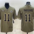 Activewear  Uniform #11 Micah Parsons Jerseys 2022 Olive Salute Service Limited Shirt