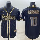 Activewear  Uniform #11 Micah Parsons Jerseys Black Golded Baseball CoolBase Shirt