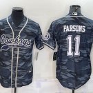 Activewear  Uniform #11 Micah Parsons Jerseys Grey Camo Baseball CoolBase Shirt