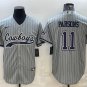 Activewear  Uniform #11 Micah Parsons Jerseys Grey Pinstripe Baseball CoolBase Shirt