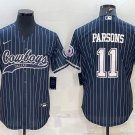 Activewear  Uniform #11 Micah Parsons Jerseys Navy Pinstripe Baseball CoolBase Shirt