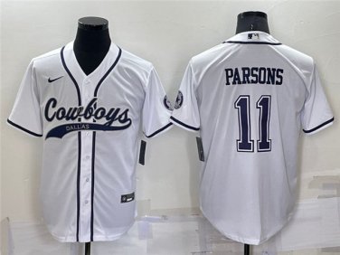 Activewear  Uniform #11 Micah Parsons Jerseys White Baseball CoolBase Shirt
