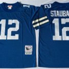 Activewear  Uniform #12 Roger Staubach Jerseys Vintage Blue Throwback Shirt