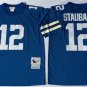 Activewear  Uniform #12 Roger Staubach Jerseys Vintage Blue Throwback Shirt