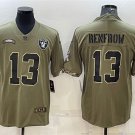 Activewear  Uniform #13 Hunter Renfrow Jerseys 2022 Olive Salute Service Limited Shirt