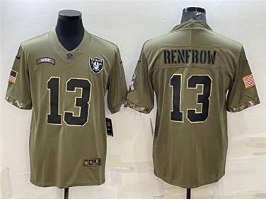 Activewear  Uniform #13 Hunter Renfrow Jerseys 2022 Olive Salute Service Limited Shirt