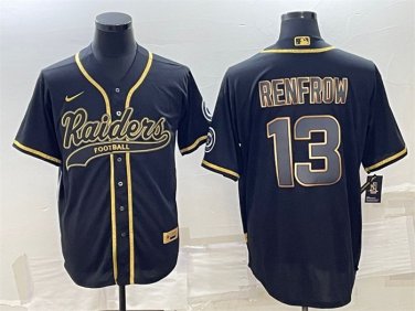 Activewear  Uniform #13 Hunter Renfrow Jerseys Black Golded Baseball CoolBase Shirt