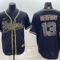Activewear  Uniform #13 Hunter Renfrow Jerseys Black Golded Baseball CoolBase Shirt