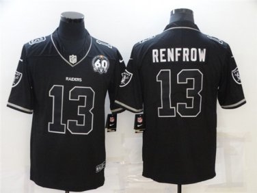 Activewear  Uniform #13 Hunter Renfrow Jerseys Black Shadow 60th Patch Limited Shirt