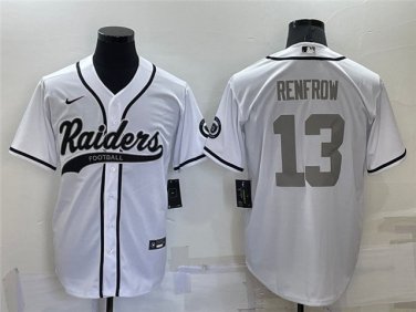 Activewear  Uniform #13 Hunter Renfrow Jerseys White Silver Baseball CoolBase Shirt