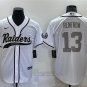 Activewear  Uniform #13 Hunter Renfrow Jerseys White Silver Baseball CoolBase Shirt