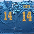 Activewear  Uniform #14 Dan Fouts Jerseys M&N Vintage Blue Throwback Shirt