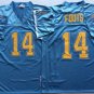 Activewear  Uniform #14 Dan Fouts Jerseys M&N Vintage Blue Throwback Shirt