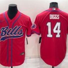 Activewear  Uniform #14 Stefon Diggs Jerseys Red Baseball CoolBase Shirt