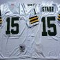 Activewear  Uniform #15 Bart Starr Jerseys M&N Vintage White Throwback Shirt