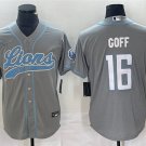 Activewear  Uniform #16 Jared Goff Jerseys Silver Baseball CoolBase Shirt