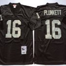 Activewear  Uniform #16 Jim Plunkett Jerseys M&N Vintage Black Throwback Shirt