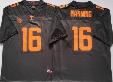 Activewear  Uniform #16 Peyton Manning Jerseys Gray Volunteers College Shirt