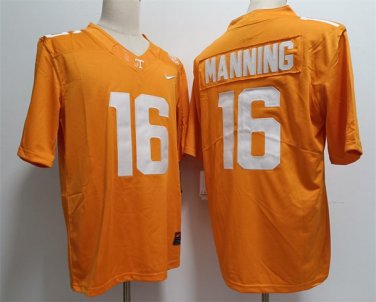 Activewear  Uniform #16 Peyton Manning Jerseys Orange Volunteers College Shirt