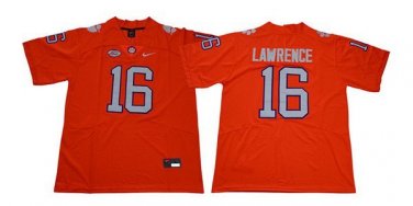 Activewear  Uniform #16 Trevor Lawrence Jerseys Orange Tigers College Shirt