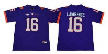 Activewear  Uniform #16 Trevor Lawrence Jerseys Purple Tigers College Shirt