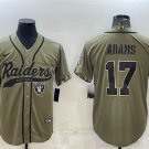 Activewear  Uniform #17 Davante Adams Jerseys Olive Salute To Service Baseball Shirt