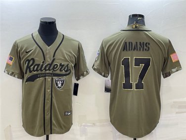 Activewear  Uniform #17 Davante Adams Jerseys Olive Salute To Service Baseball Shirt