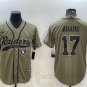 Activewear  Uniform #17 Davante Adams Jerseys Olive Salute To Service Baseball Shirt