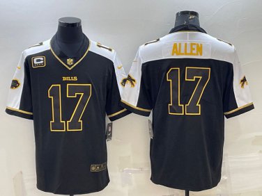 Activewear  Uniform #17 Josh Allen Jerseys Black Golded Baseball CoolBase Shirt