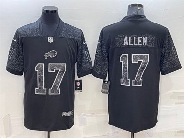 Activewear  Uniform #17 Josh Allen Jerseys Black RFLCTV Limited Shirt