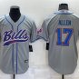 Activewear  Uniform #17 Josh Allen Jerseys Gray Baseball CoolBase Shirt