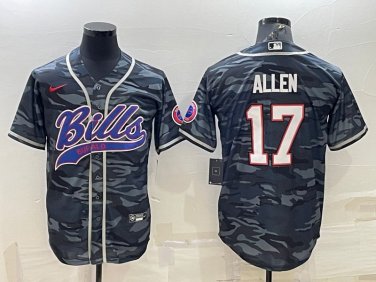 Activewear  Uniform #17 Josh Allen Jerseys Grey