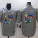 Activewear  Uniform #17 Josh Allen Jerseys Grey Rainbow Crucial Catch Limited Shirt