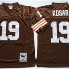 Activewear  Uniform #19 Bernie Kosar Jerseys M&N Vintage Brown Throwback Shirt