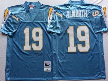 Activewear  Uniform #19 Lance Alworth Jerseys Vintage Blue Throwback Shirt